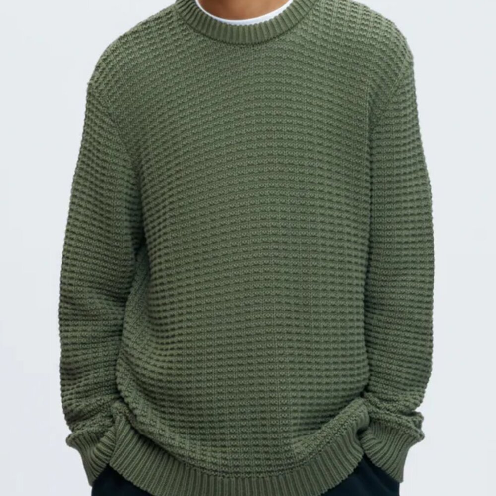 Kotn Thick Knit Sweater in Fern Green